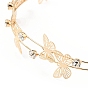 Butterfly Iron Rhinestone Double Hair Bands, Hair Accessories for Woman Girl