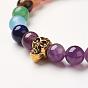 Yoga Chakra Jewelry, Natural Mixed Gemstone Beads Stretch Bracelets, Skull