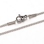 304 Stainless Steel Box Chain Necklaces, with Lobster Claw Clasps, 17.7 inch (45cm), 1.5mm
