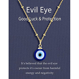 Turkish Blue Evil Eye Beaded Pendant Necklace for Women - Stylish and Protective Jewelry