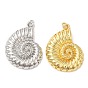 Brass Pendants, with Jump Ring, Long-Lasting Plated, Lead Free & Cadmium Free, Conch Charm
