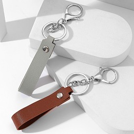 Stylish Leather Keychain Set for Couples - PU Car Keyring and Bag Accessory Pendant