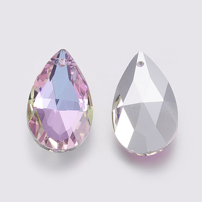 K9 Glass Rhinestone Pendants, Imitation Austrian Crystal, Faceted, Drop