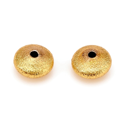 Brass Spacer Beads, Textured, Flat Round