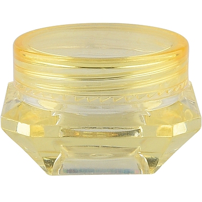 Transparent Plastic Empty Portable Facial Cream Jar, Tiny Makeup Sample Containers, with Screw Lid, Diamond Shape
