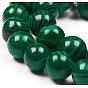 Perles synthétiques malachite brins, ronde