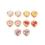 Brass Micro Pave Cubic Zirconia Charms, Real 18K Gold Plated, Nickel Free, Heart