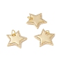 Brass Micro Pave Clear Cubic Zirconia Pendants, with Jump Ring, Cadmium Free & Lead Free, Star