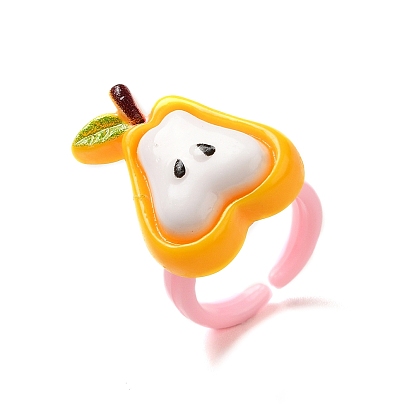 Мультяшное фруктовое кольцо из смолы с открытой манжетой для детей