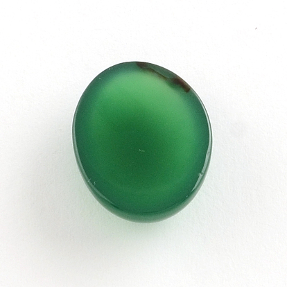 Natural Green Agate Gemstone Cabochons, Oval