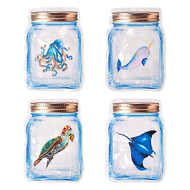 Gorgecraft 4 наборы 4 стильные водонепроницаемые ПВХ оконные пленки клейкие наклейки, электростатические наклейки на окна, форма бутылки, рыба, черепаха, осьминог, китовый узор