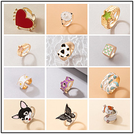 Geometric Animal Heart Ring for Women - Stylish and Versatile Design