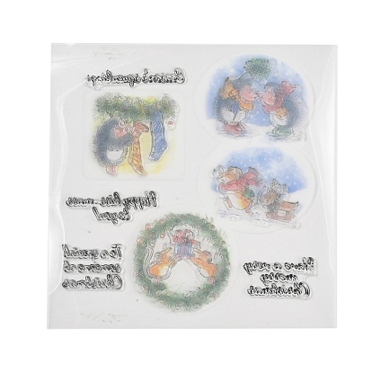 Christmas Plastic Stamps, for DIY Scrapbooking, Photo Album Decorative, Cards Making, Stamp Sheets