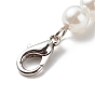 Acrylic Imitation Pearl Beaded Angel Pendant Decorations, Clip-on Charms, with Alloy Lobster Claw Clasps