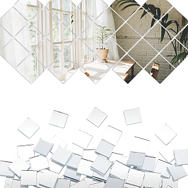 PandaHall Elite 300Pcs Glass Cabochons, Mosaic Tiles, for Home Decoration or DIY Crafts, Square