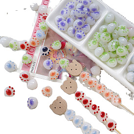 Jolies perles en résine patte de chat, Bijoux faits à la main, bracelet, collier, boucles d'oreilles, accessoires de chaîne, bricolage