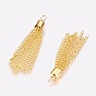 Curb Chain Tassels Pendants, with Iron Findings