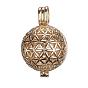 Brass Cage Pendants, For Chime Ball Pendant Necklaces Making, Hollow Round