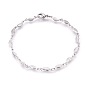 304 Stainless Steel Link Chain Bracelets, with Lobster Claw Clasps, Mixed Shapes