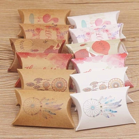 Boîtes de bonbons d'oreiller en papier, coffrets cadeaux, pour les faveurs de mariage fournitures de fête d'anniversaire de douche de bébé