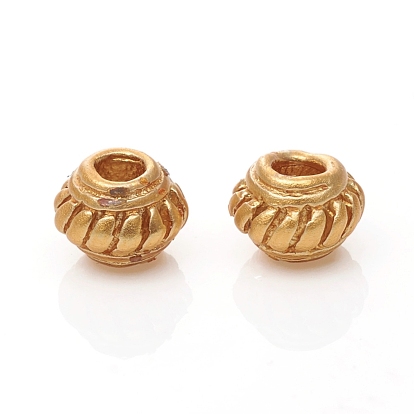 Brass Beads, Long-Lasting Plated, Matte Style, Rondelle