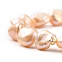 Bracelets de perles de perles de keshi de perles baroques naturelles, avec fermoirs à bascule en acier inoxydable 304 plaqués or