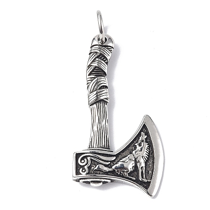 304 Stainless Steel Pendants, with Jump Ring, Axe Charm