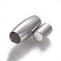 304 Stainless Steel Magnetic Clasps with Glue-in Ends, Rice