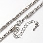 Iron Popcorn Chain Necklace Making, with Alloy Lobster Claw Clasps and Iron End Chains, 29.9 inch