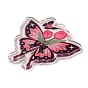 Pendentif en acrylique, papillon avec breloque fleur