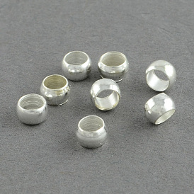 Perles à écraser en laiton , rondelle, sans plomb et sans nickel, 4x2.5mm, Trou: 2.5mm