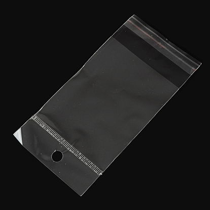 OPP Cellophane Bags, Rectangle, 12x6cm, Hole: 8mm, Unilateral thickness: 0.035mm, Inner measure: 7x6cm