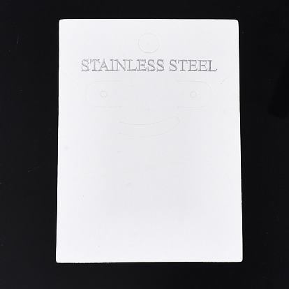 Cardboard Ear Stud Display Cards, Rectangle with Word Stainless Steel
