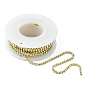 Brass Rhinestone Strass Chains, Rhinestone Cup Chain, with Spool, Golden