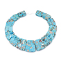 Synthetic Gemstone Beads Strands, Regalite and Turquoise, Graduated Pendant Beads, Dyed, Trapezoid