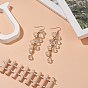 Boucles d'oreilles pendantes en forme de goutte de verre, Boucles d'oreilles dorées à pampilles en chaîne en acier inoxydable pour femmes