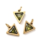 304 Stainless Steel Pendants, with Cubic Zirconia and Jump Rings, Single Stone Charms, Triangle