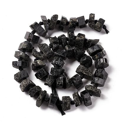 Naturelles tourmaline noire brins de perles, nuggets
