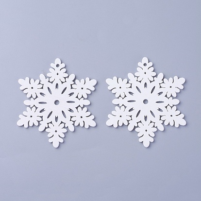 Poplar Wood Pendants, Dyed, Snowflake