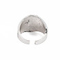 Men's Leaf Alloy Open Cuff Ring, Wide Chunky Ring, Cadmium Free & Lead Free