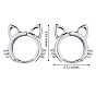 Women Cat Brass Leverback Earrings, Cute Kitty Face Earrings Jewelry Gift for Lovers Women Birthday Christmas