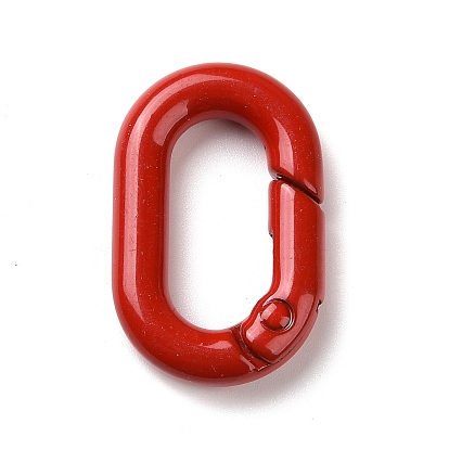 Spray Painted Alloy Spring Gate Rings, Oval Ring