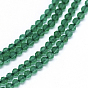 Natural Green Jade Bead Strands, Faceted, Dyed, Round