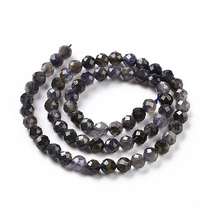Perlas naturales iolite hebras, facetados, rondo