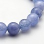 Pierre naturelle bracelets extensibles charme de perles, avec les accessoires en acier inoxydable, 52mm