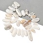 Natural Moonstone Beads Strands, Top Drilled, Oval Charms