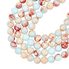 Brins de perles de jaspe impérial synthétique arricraft, ronde