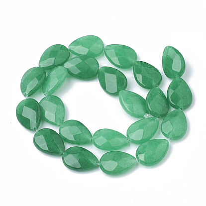 Perles naturelles, perles de jade , teint, facette, goutte 