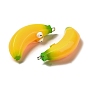 Мультяшные непрозрачные подвески в виде фруктов из смолы, забавные подвески-бананы в виде глаз с железными петлями с платиновым покрытием