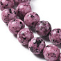 Natural Larvikite Beads Strands, Dyed & Heated, Round